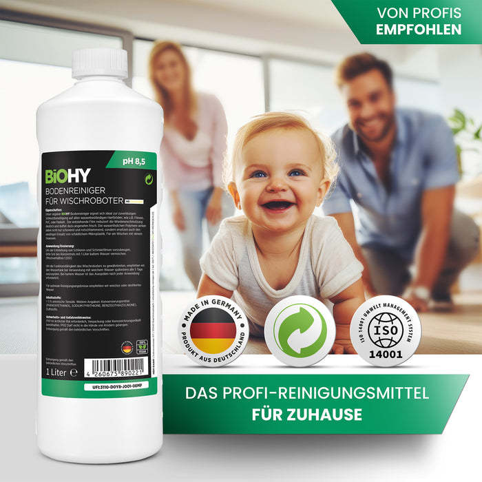BiOHY floor cleaner for wiping robots, organic cleaner, floor wiping care, non-foaming floor cleaner