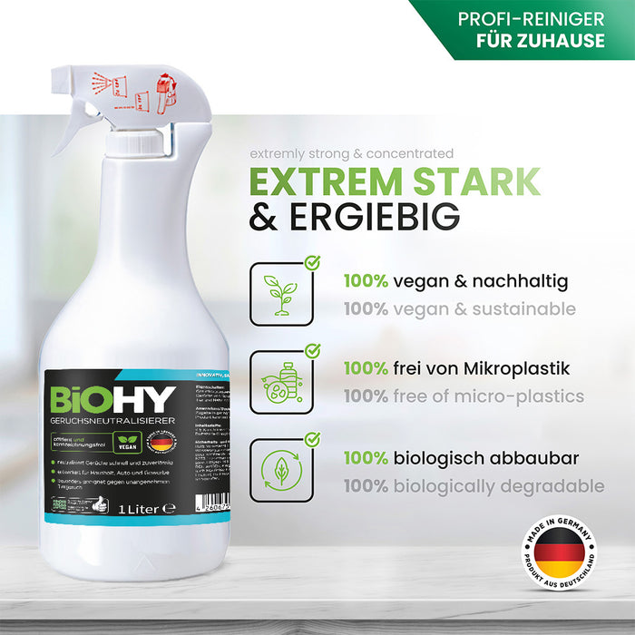 BiOHY Geruchsneutralisierer – 1-Liter-Flasche Konzentrat, Produktansicht