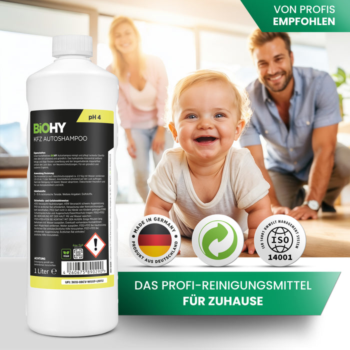 BiOHY KFZ Autoshampoo – umweltfreundlich, vegan & Made in Germany (Anwendung)