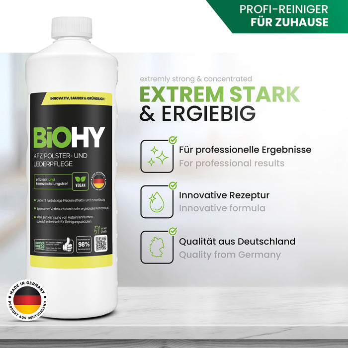 BiOHY KFZ Polster- & Lederpflege – Produktvorteile & Dosierung im Überblick