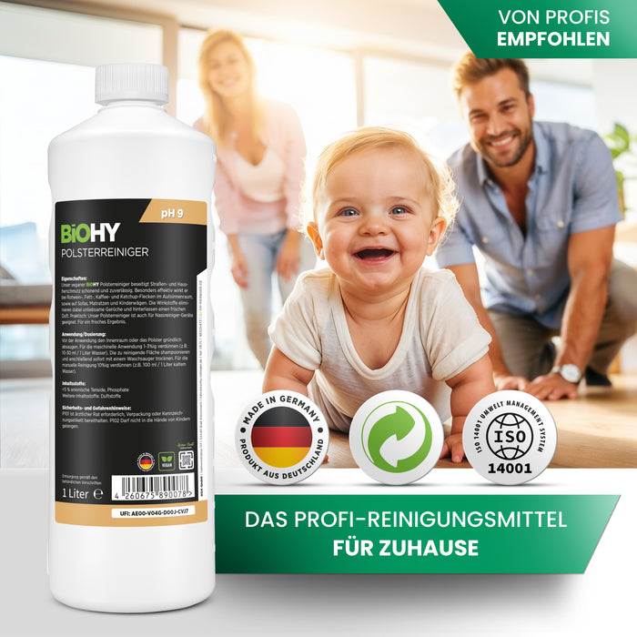 BiOHY Polsterreiniger – entfernt Flecken aus Sofa & Matratze, vegan (Produktflasche)