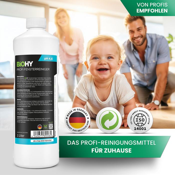 BiOHY Profi Fensterreiniger – Flasche in Nahaufnahme
