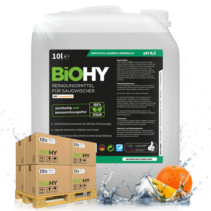 BiOHY Reiniger Saugwischer 10L mit Orangenduft