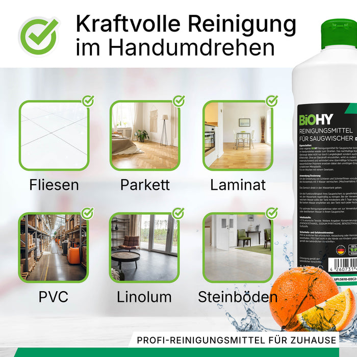BiOHY Reiniger Saugwischer 10L mit Orangenduft