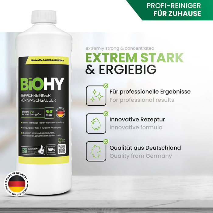 BiOHY Teppichreiniger für Waschsauger – Produktvorteile & Dosierung im Überblick