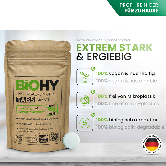 BiOHY Glasflaschen-Set mit Universalreiniger Tabs