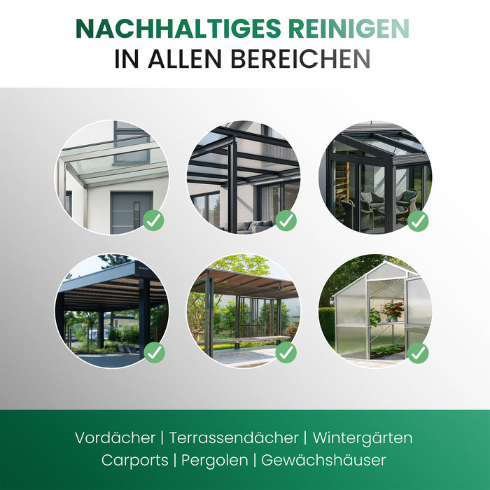BiOHY Vordach- und Terrassendachreiniger – vegan & Made in Germany (Anwendung)