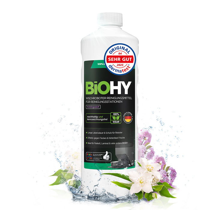 BiOHY Nettoyant pour stations de nettoyage de robots d'essuyage, Nettoyant pour robots d'essuyage, Nettoyant pour sols non polluant, Bio concentré