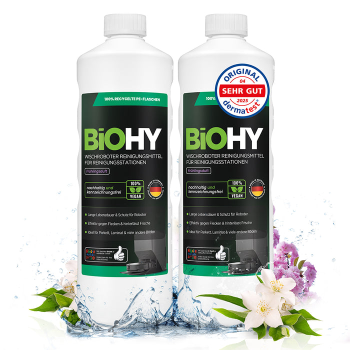 BiOHY Nettoyant pour stations de nettoyage de robots d'essuyage, Nettoyant pour robots d'essuyage, Nettoyant pour sols non polluant, Bio concentré