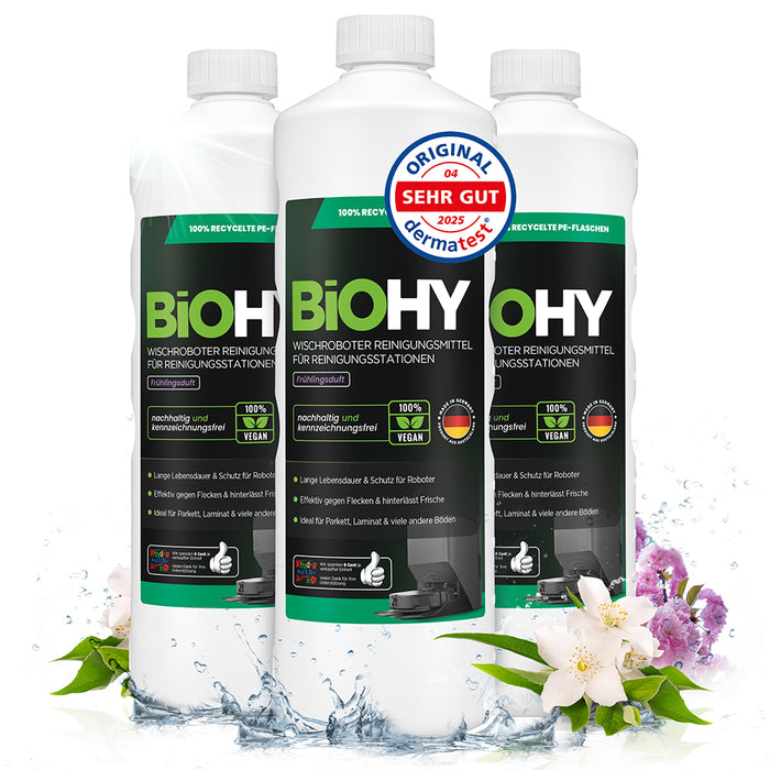 BiOHY Nettoyant pour stations de nettoyage de robots d'essuyage, Nettoyant pour robots d'essuyage, Nettoyant pour sols non polluant, Bio concentré