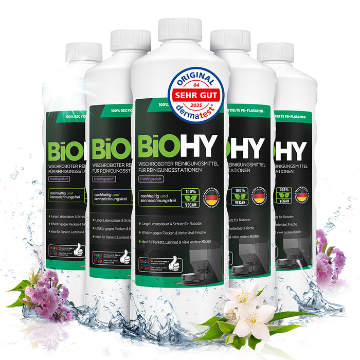 BiOHY Nettoyant pour stations de nettoyage de robots d'essuyage, Nettoyant pour robots d'essuyage, Nettoyant pour sols non polluant, Bio concentré