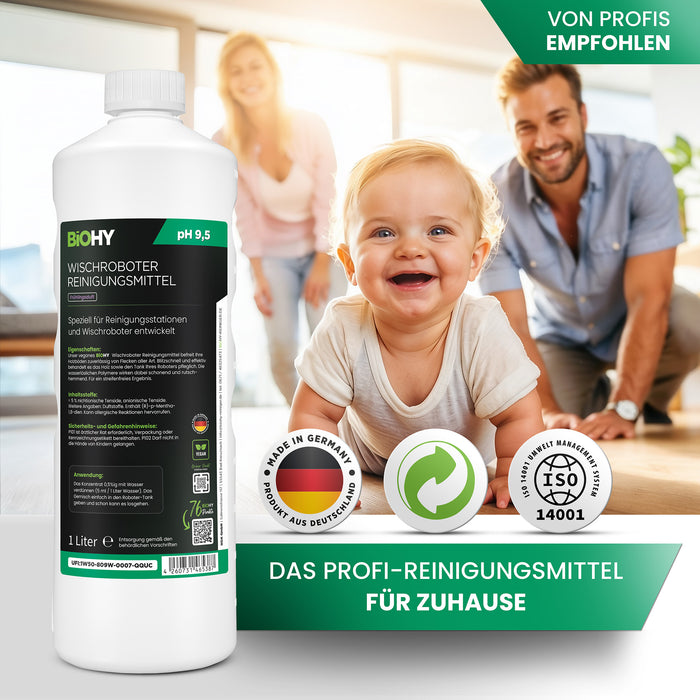 BiOHY Wischroboter Reinigungsmittel für Reinigungsstationen – Produktflasche mit Etikett