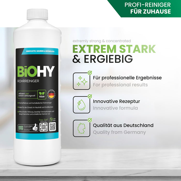 BiOHY Rohrreiniger – vegan & Made in Germany (Anwendung)