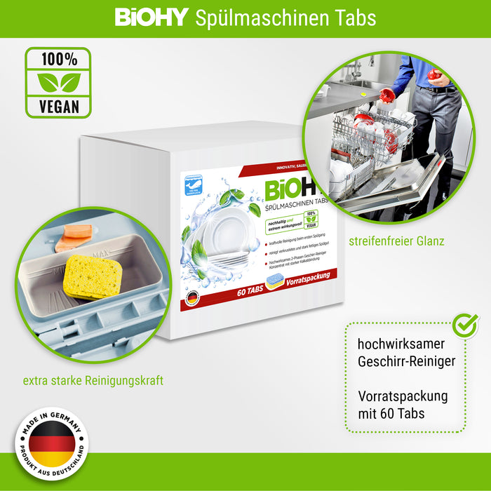 BiOHY Spülmaschinentabs 2-Phasen Vorratspackung